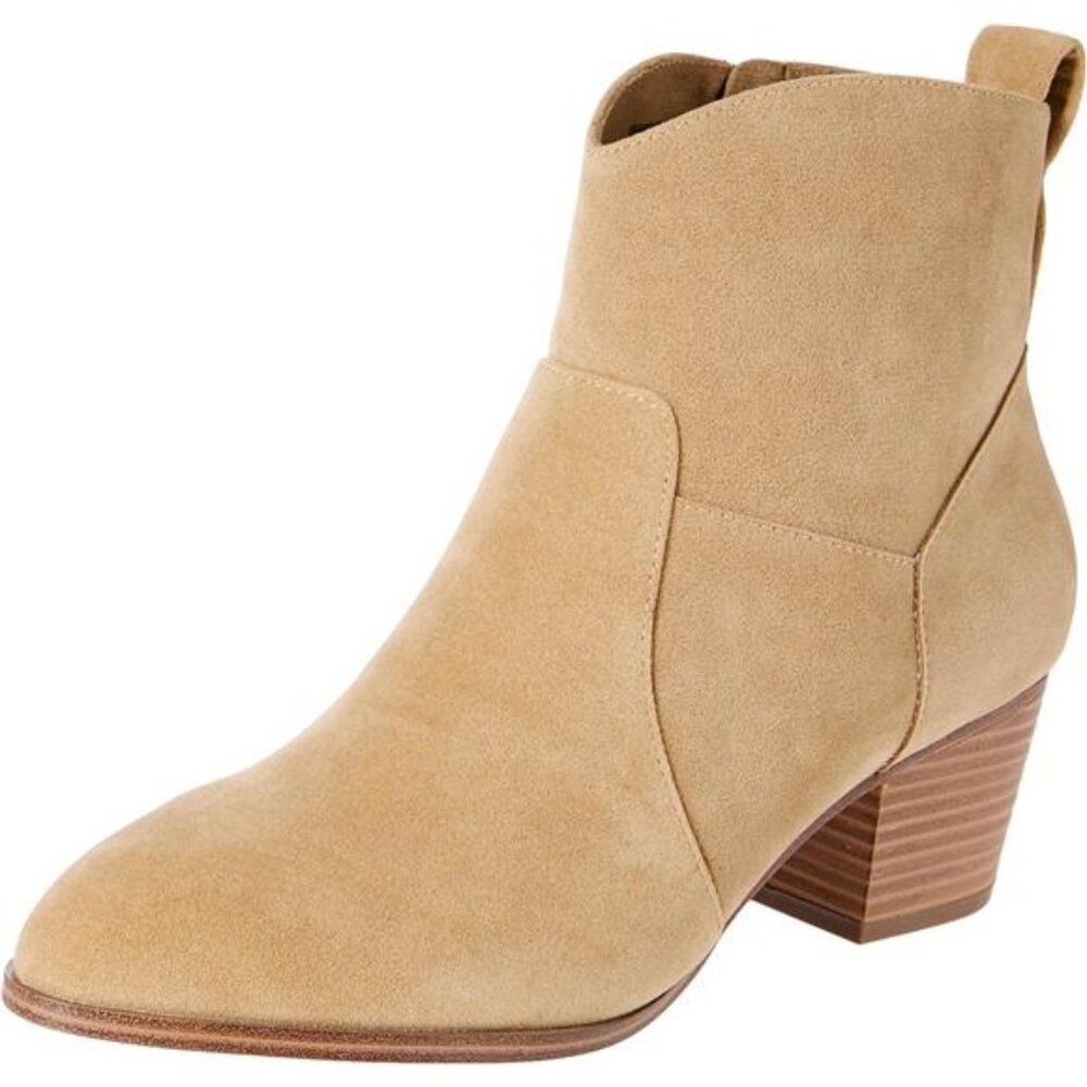 Womens Western Ankle Boots Stacked Heel Faux Leather Cuban Heel Fall Shoes